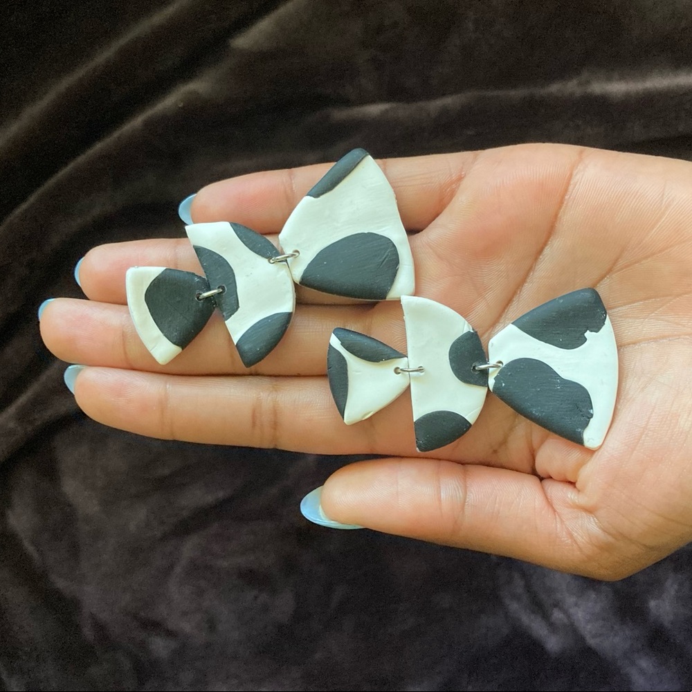 Cow clay earrings!